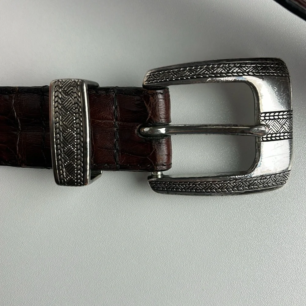 Torino South American Crocodile Western Belt Sz 38